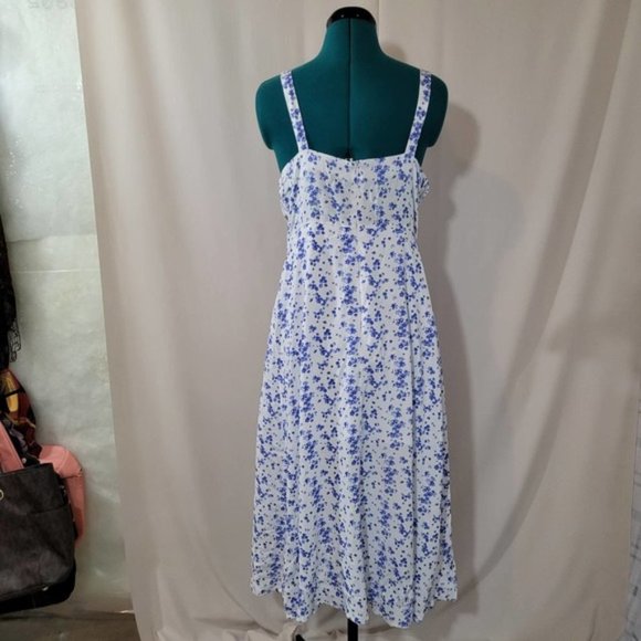 Forever 21 Blue Forget-Me-Not Flower Dress - Size Extra Large - Picture 3 of 8